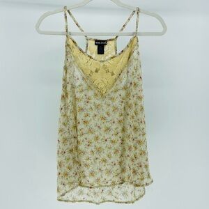 Wet Seal Y2K Dainty Floral Lace Tank Top, Size Medium